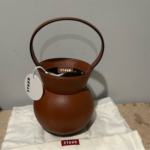 Staud Keaton Red  or brown Leather Bucket Bag or Staud Moreau Macramé Pu… - Picture 10 of 16